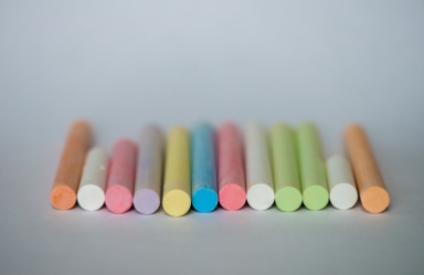 Colorful Chalk Lined Up Ready For Art